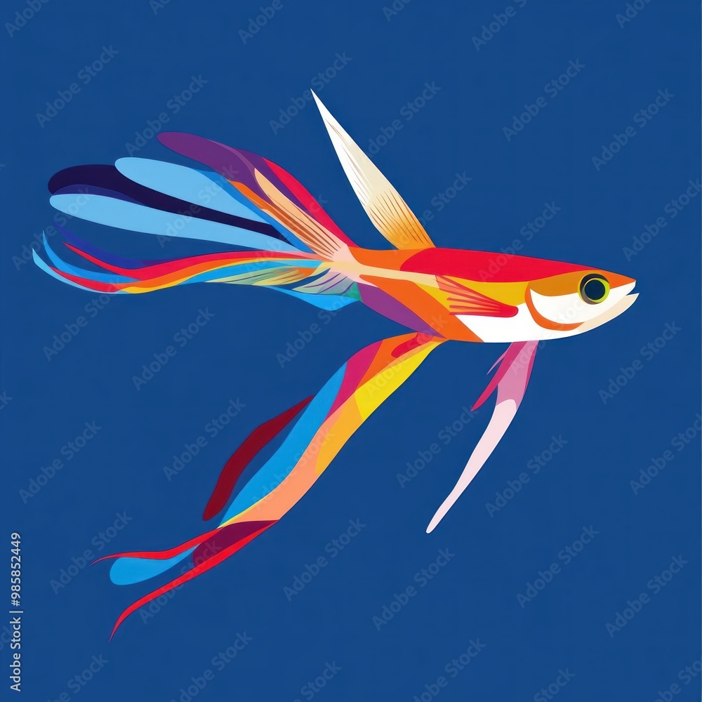 Obraz premium Colorful Fish Illustration.