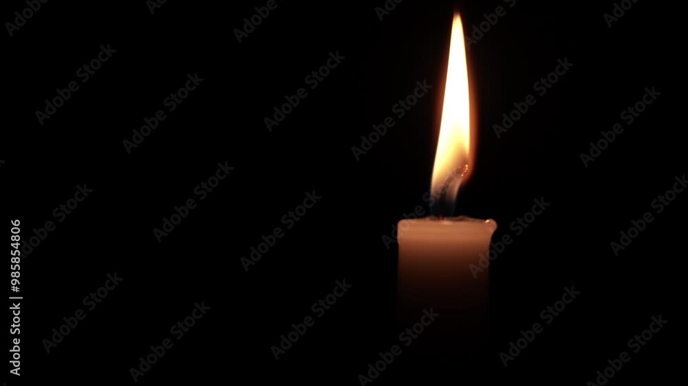 Taper Candle Burning in Darkness Taper Candle Burning in Darkness