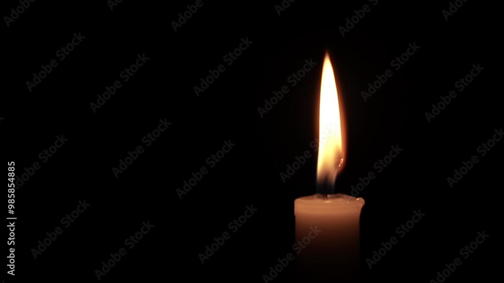 Taper Candle Burning in Darkness Taper Candle Burning in Darkness