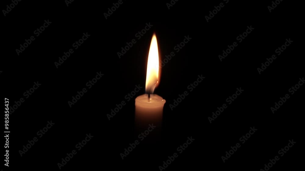 Taper Candle Burning in Darkness Taper Candle Burning in Darkness