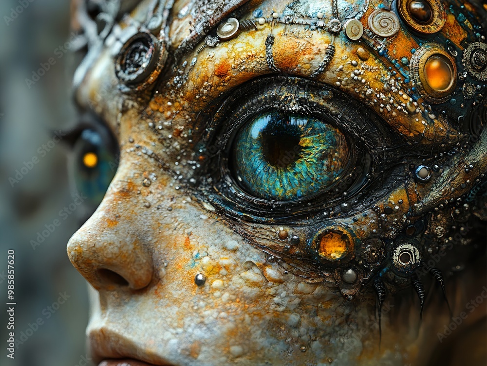 Close-Up of a Futuristic Cyborg Eye Close-Up of a Futuristic Cyborg Eye