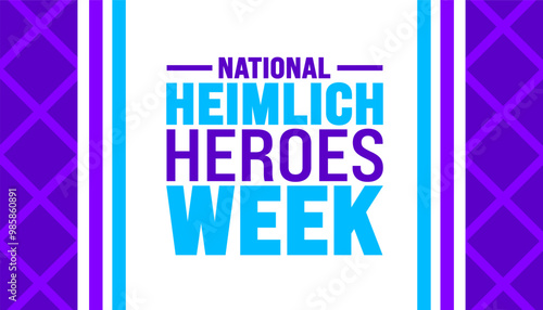 National Heimlich Heroes Week background or banner design template is observed every year in October. Holiday concept. Template for card, poster, placard, template. eps 10