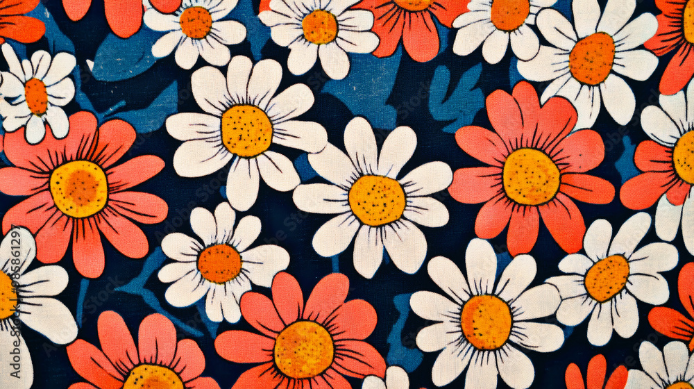Groove hippie style 70s flowers pattern Groove hippie style 70s flowers pattern