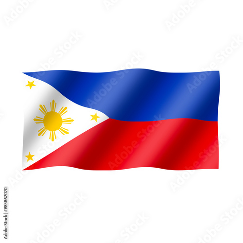 The philippine flag flies beautifully