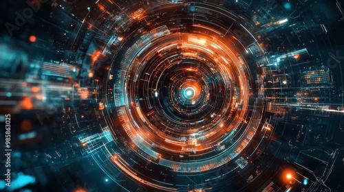 Wallpaper Mural Creative collage of abstract shapes and digital elements, perfect for futuristic, tech-themed banners. Torontodigital.ca