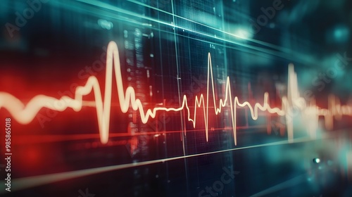 Digital Heartbeat Visualization on a Screen photo