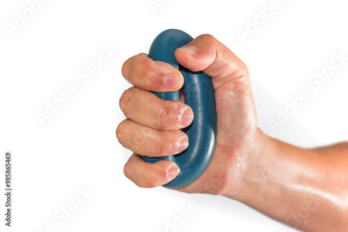 Strength finger hand grip finess isolated on white background, selective focus photo