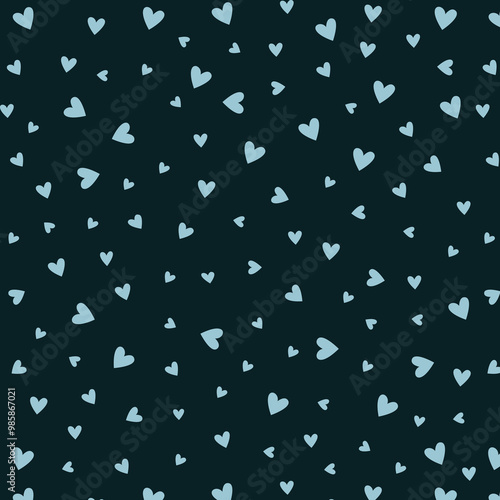 Minimalistic seamless pattern with small hearts on a plain background. Vector print for wallpaper, fabric, textile design, wrapping paper.