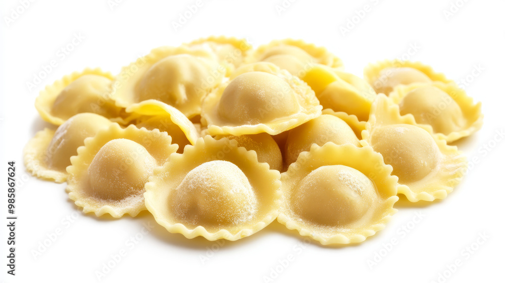 Patten ravioli on white background Patten ravioli on white background