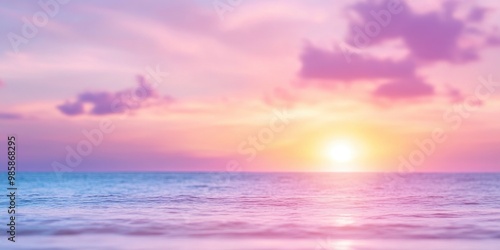 Defocused sunset sky with a blurred background of oceanic nature.