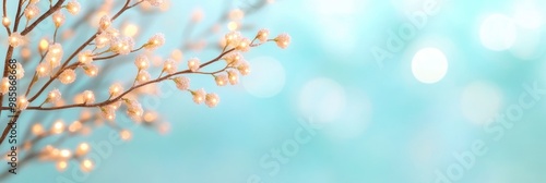 Background of blurry lights twinkling amongst tree branches.