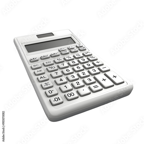 Modern Calculator Isolated on Black Background