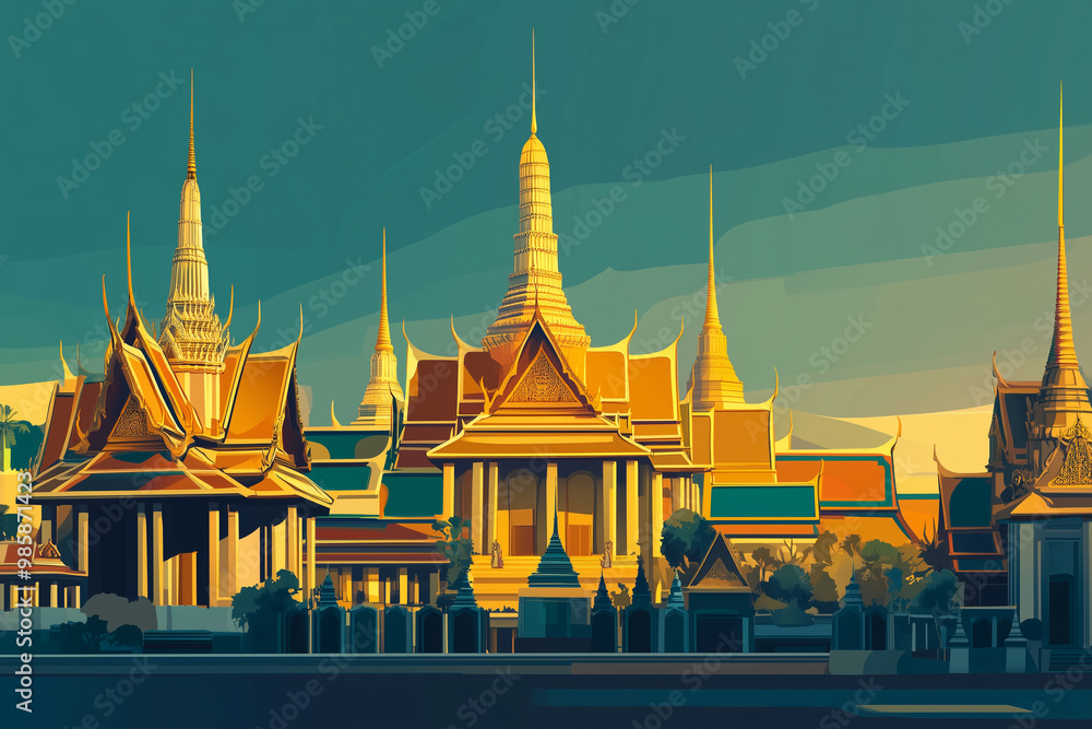 Naklejka premium The photo illustrates of Thailand attraction's famous view for traveling 