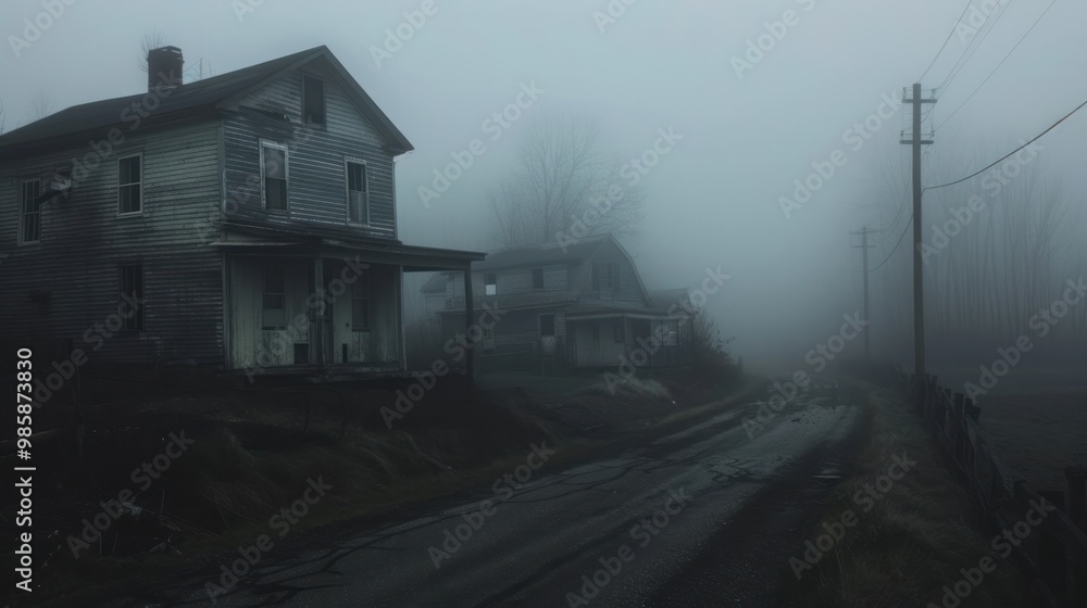 Obraz premium Foggy Houses