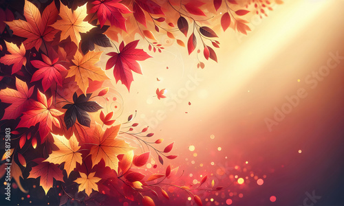 Moderner, herbstlicher Web Hintergrund mit starken Herbst Farben, Illustration, Vorlage copy space