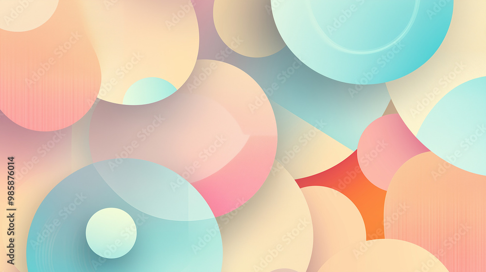 A modern abstract background that showcases layered pastel circles and ovals beautifully A modern abstract background that showcases layered pastel circles and ovals beautifully