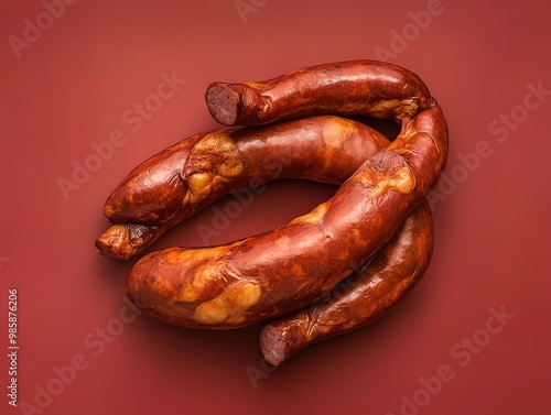 sausage on a wooden board