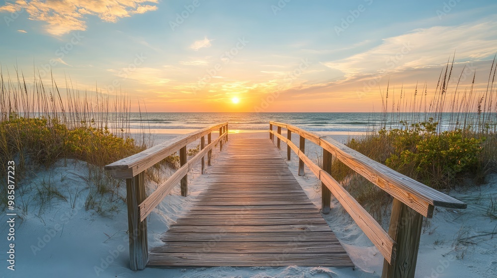 Obraz premium Sunset Beach Pathway