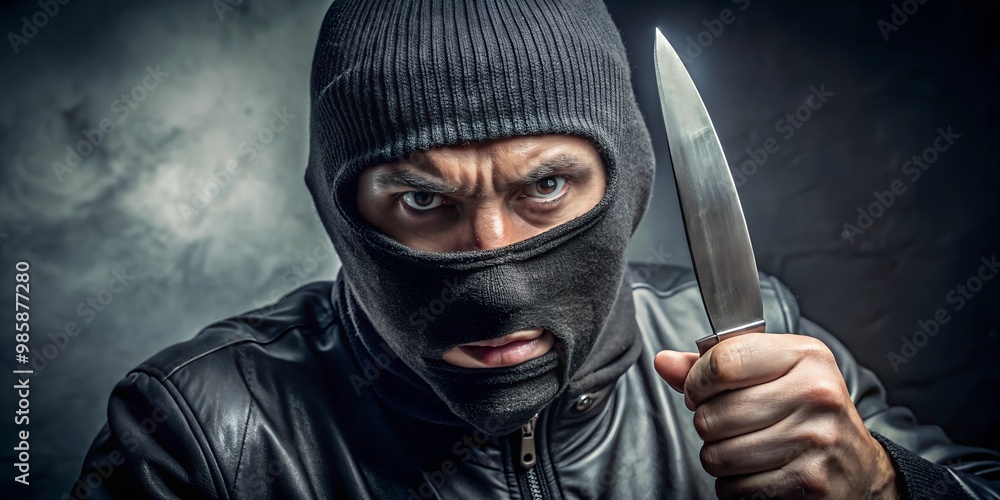 a brutal man with a balaclava and a knife a brutal man with a balaclava and a knife