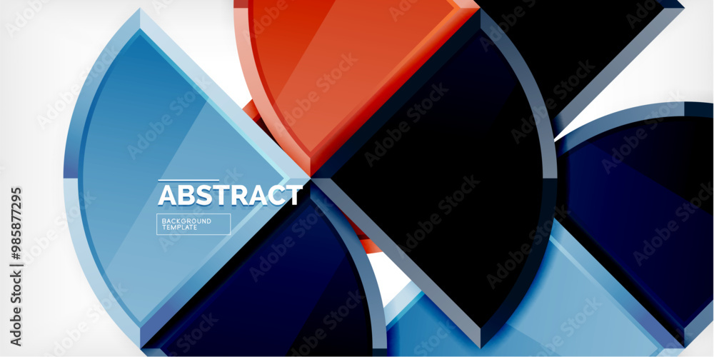 Abstract background - circles and round triangles with 3d effect. Vector Illustration For Wallpaper, Banner, Background, Card, Book Illustration, landing page Abstract background - circles and round triangles with 3d effect. Vector Illustration For Wallpaper, Banner, Background, Card, Book Illustration, landing page