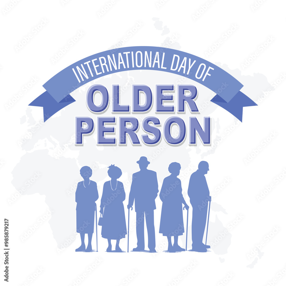 International Day of Older Persons. Flat art design Good for celebration template for social media or corporate International Day of Older Persons. Flat art design Good for celebration template for social media or corporate