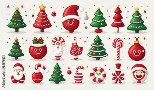 christmas icons set. set of christmas icons. set of christmas elements. new icon design christmas . cute design christmas 