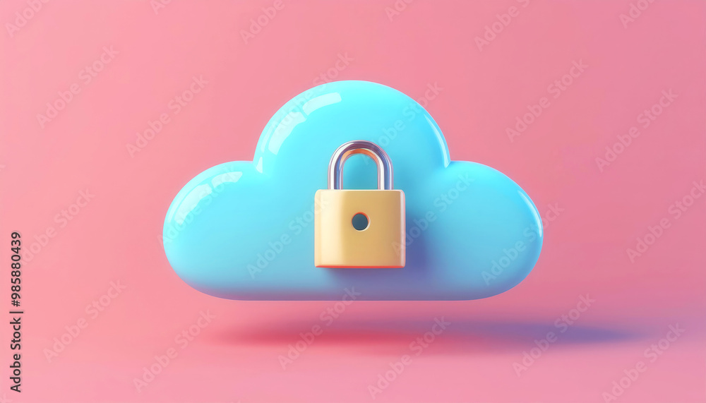A stylized cloud icon with a padlock, symbolizing secure cloud storage on a soft pastel background. A stylized cloud icon with a padlock, symbolizing secure cloud storage on a soft pastel background.