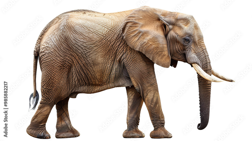 Fototapeta premium African Elephant isolated on transparent background, png