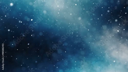 Abstract blurred blue snow background.