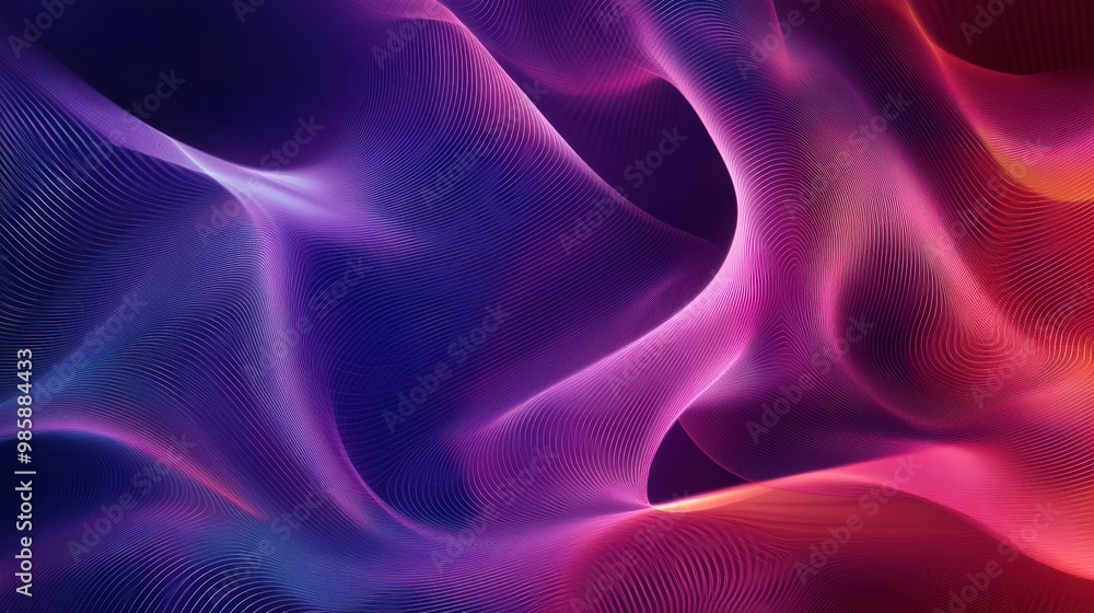 Abstract Pink and Blue Wavy Lines on a Dark Background Abstract Pink and Blue Wavy Lines on a Dark Background