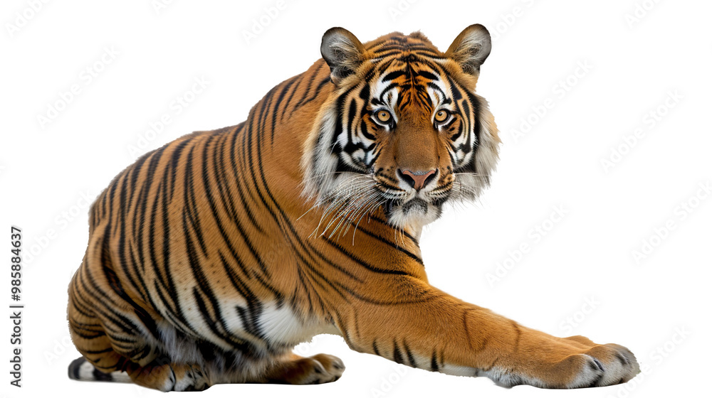 Fototapeta premium Bengal tiger isolated on transparent background, png