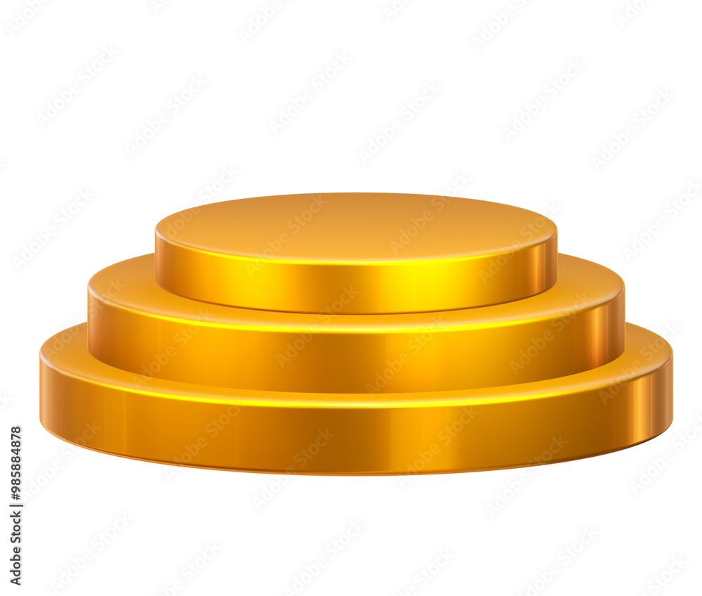 Gold podium 3d isolated on png transparent background. Gold podium 3d isolated on png transparent background.