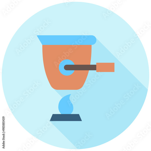 Crucible Pot rounded multi color icon, use for UI, UX, app and web development, digital or print. for industry, education, science, health theme.