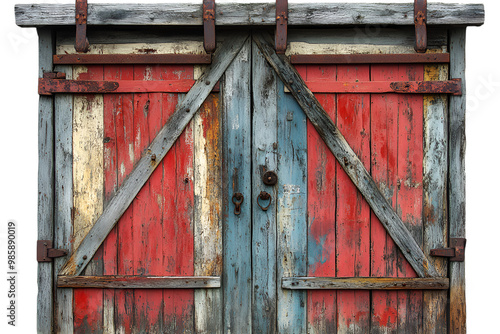 a red and blue door

 photo