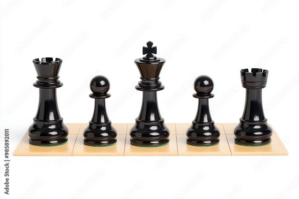chess pieces on a chessboard on a white background. chess pieces on a chessboard on a white background.