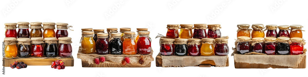 set of Farmer's Market Handmade Jam Display, Handmade Jam Display, Jam, Market, Jam Collection, Handmade Jam, Handmade Jam Display, on a transparent backgrounds set of Farmer's Market Handmade Jam Display, Handmade Jam Display, Jam, Market, Jam Collection, Handmade Jam, Handmade Jam Display, on a transparent backgrounds