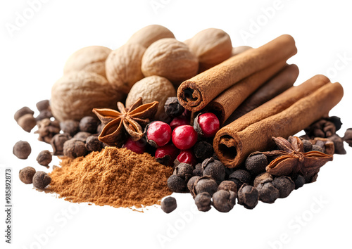 A pile of spices and nuts © Micro