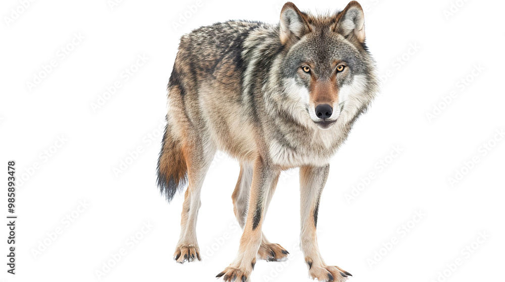 Fototapeta premium Gray Wolf isolated on transparent background, png