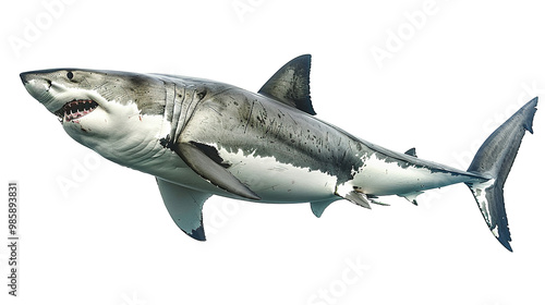 Great White Shark isolated on transparent background, png