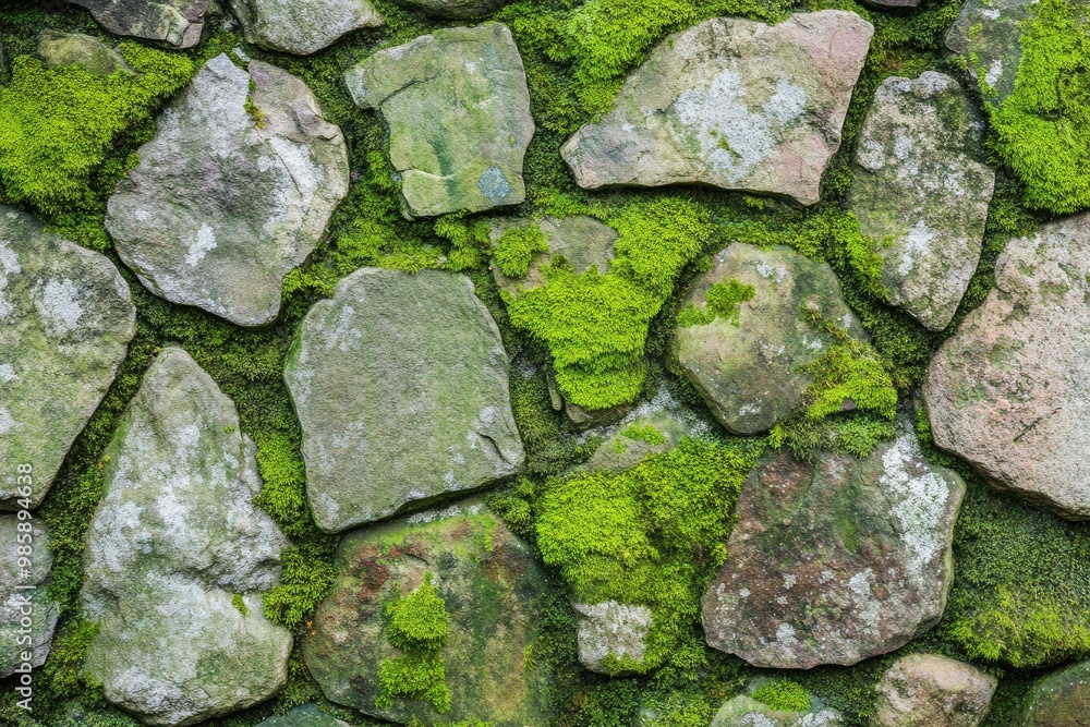 Moss - covered stone texture with vibrant green and earthy tones Moss - covered stone texture with vibrant green and earthy tones