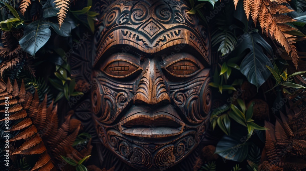 Intricate Carved Tiki Mask Intricate Carved Tiki Mask