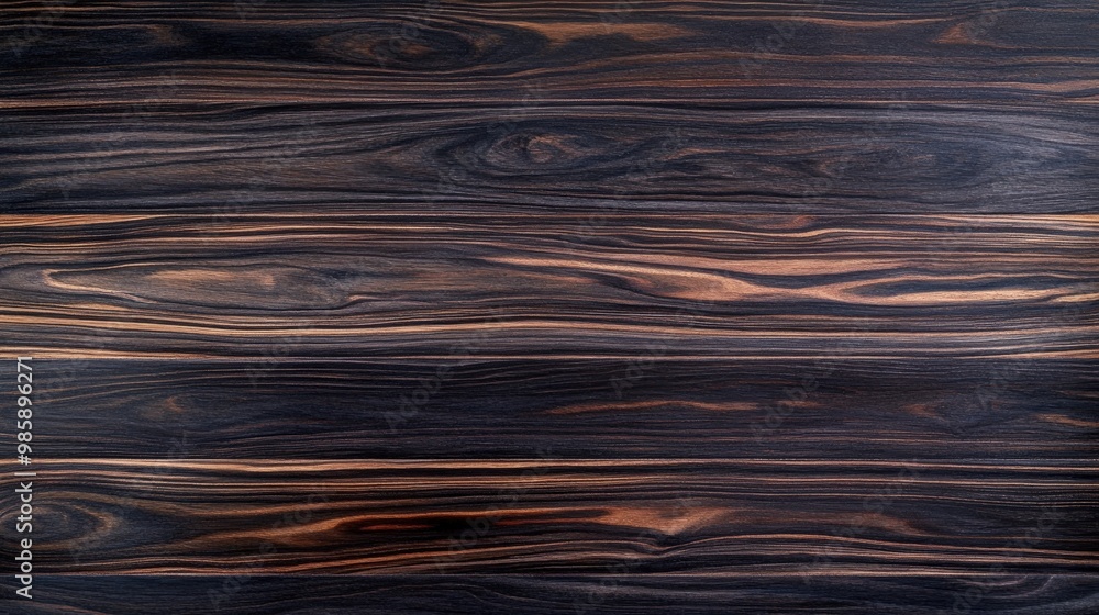 Dark Teak Wood Surface with Polished Finish