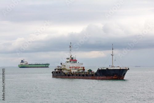 The tanker Loc Loowg passes Singapore on 12 October 2017