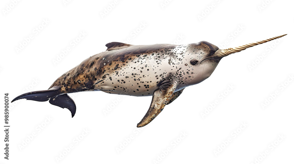 Obraz premium Narwhal isolated on transparent background, png