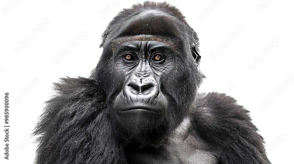 Mountain Gorilla isolated on transparent background, png Mountain Gorilla isolated on transparent background, png