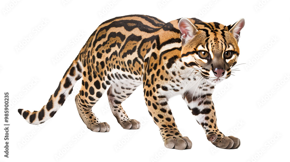 Obraz premium Ocelot isolated on transparent background, png