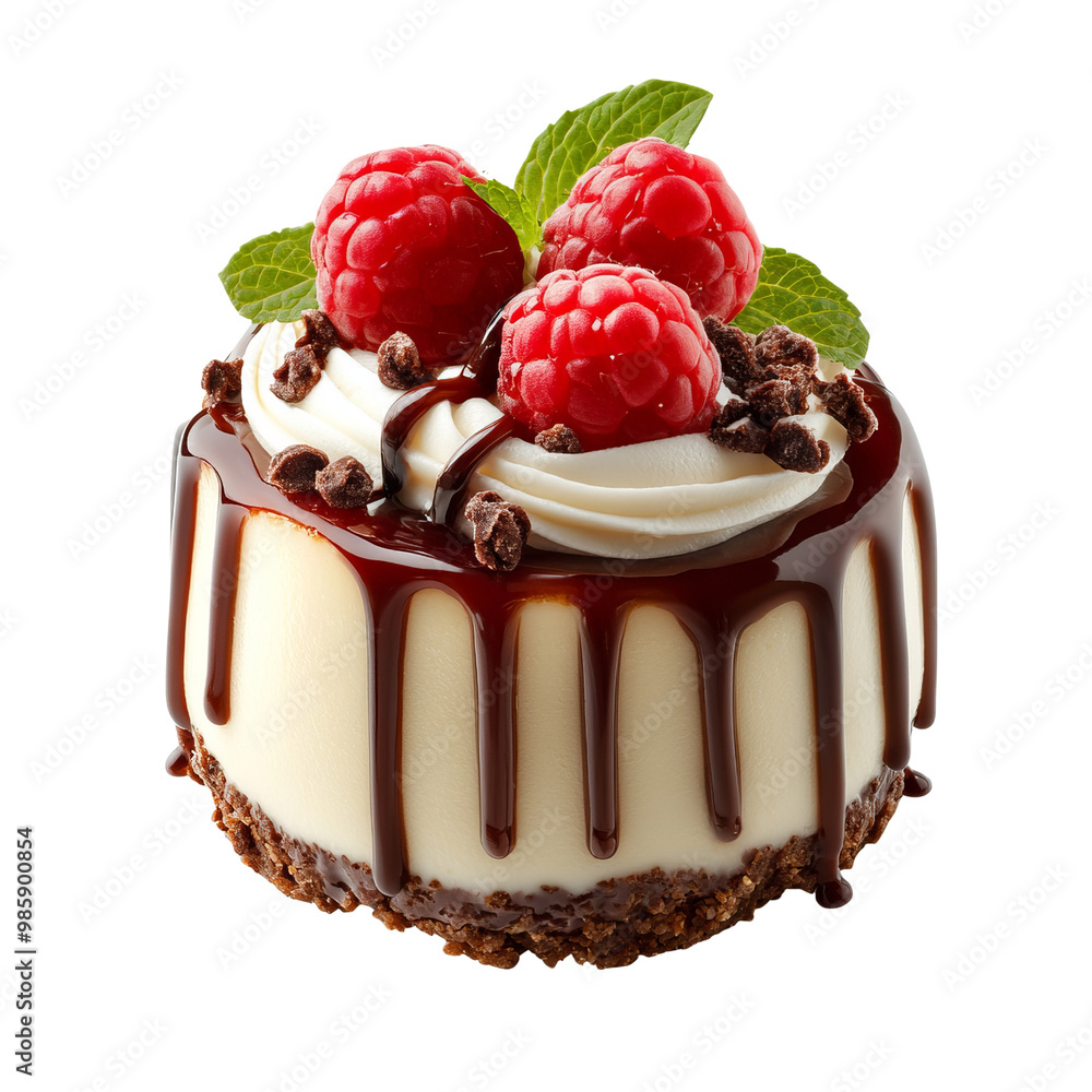 Delicious cheesecake with raspberries Delicious cheesecake with raspberries