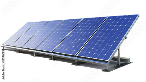 Solar panels isolated on transparent background, png