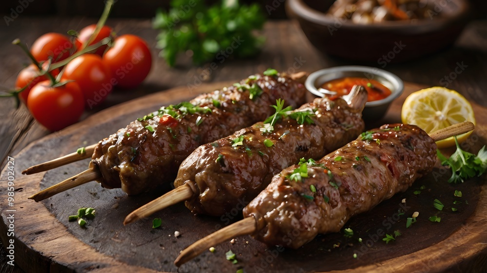 Delicious Cevapcici Food Kebabs meat skewers Delicious Cevapcici Food Kebabs meat skewers