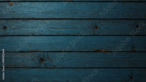 Blue wooden plank background.